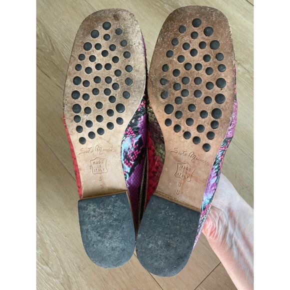 Sesto Meucci mules women’s size 8 snake print patent leather made in Italy - Picture 3 of 6